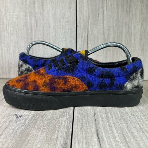Vans Era Platform Mix Leopard Chunky Sneaker Shoes Blue Orange Womens Size 9.5 - Picture 2 of 10